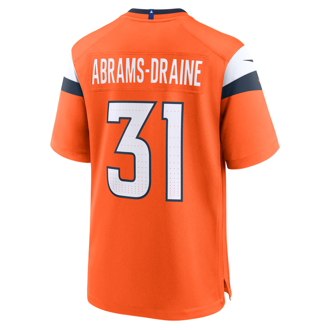 Denver Broncos Kris Abrams-Draine Nike Orange Team Game Jersey product image 3, provided for visual reference and product