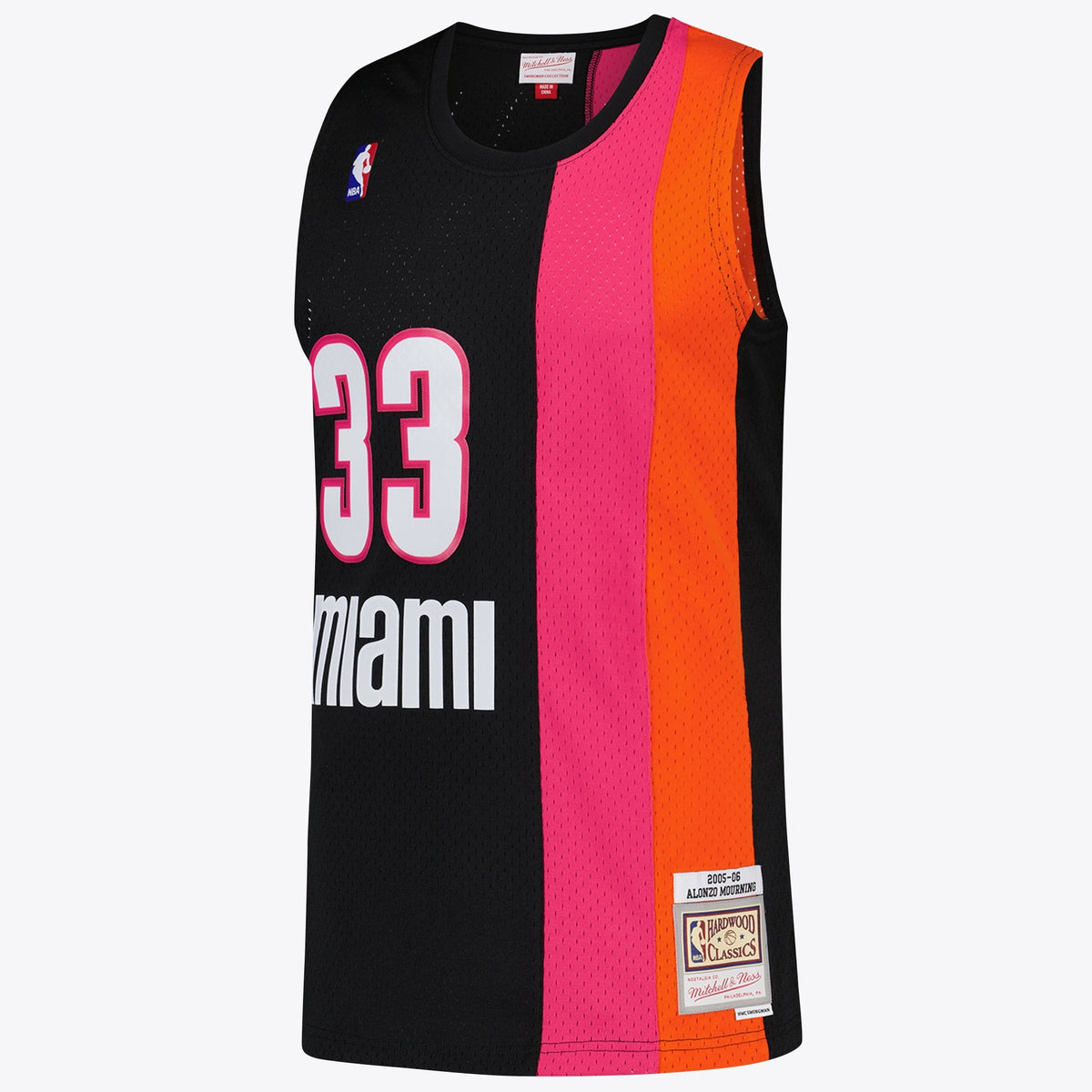 Miami Heat NBA Alonzo Mourning Hardwood Classics Road Jersey By Mitchell & Ness product image 3, provided for visual