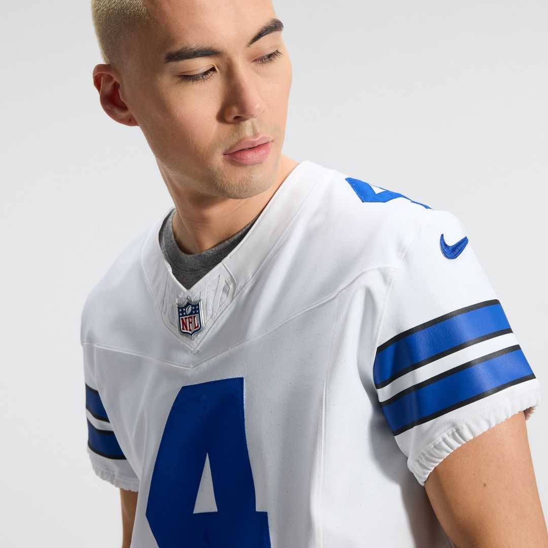 Dallas Cowboys Dak Prescott Nike White Vapor F.U.S.E. Elite Jersey product image 8, provided for visual reference and