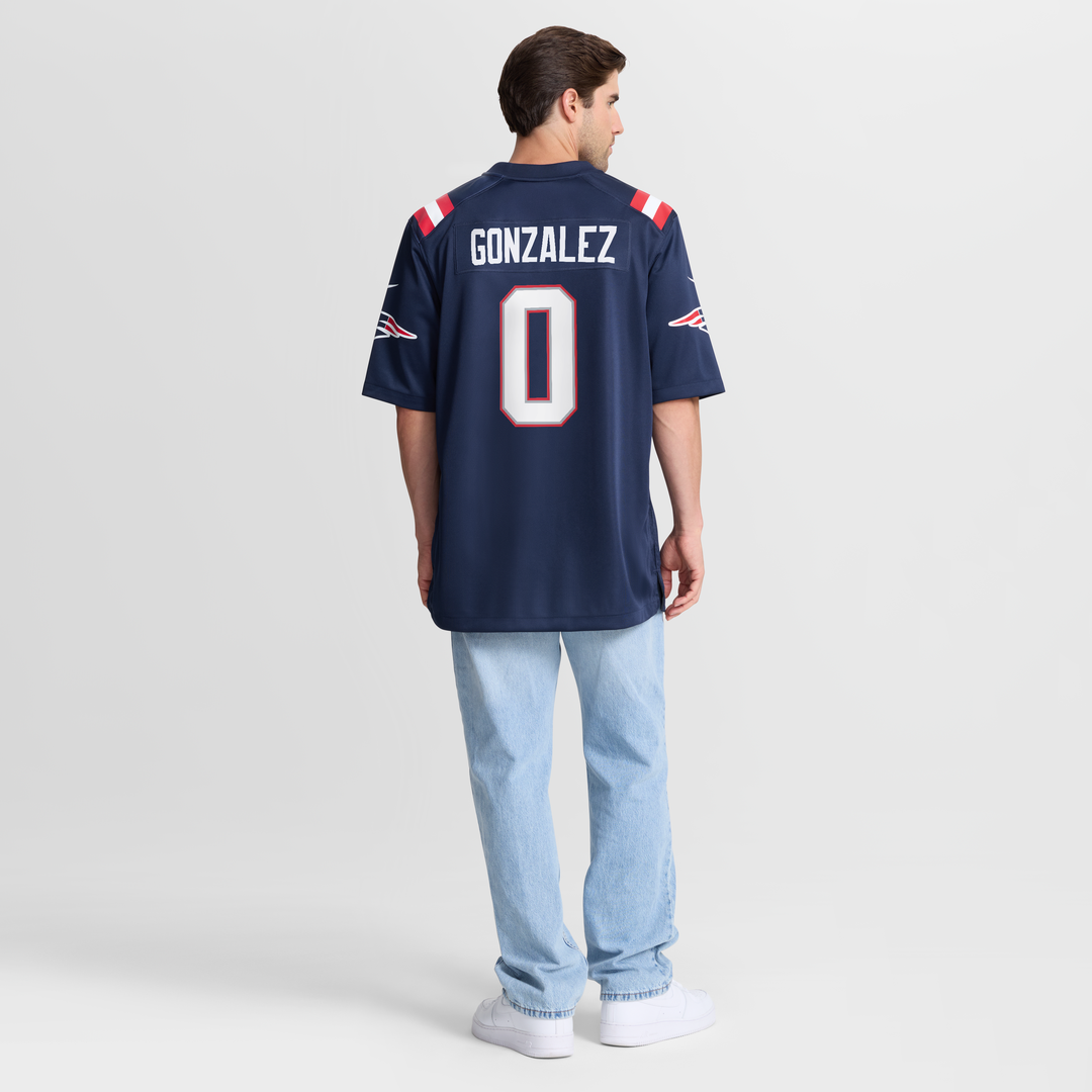 New England Patriots Christian Gonzalez Nike Navy Team Game Jersey product image 8, provided for visual reference and