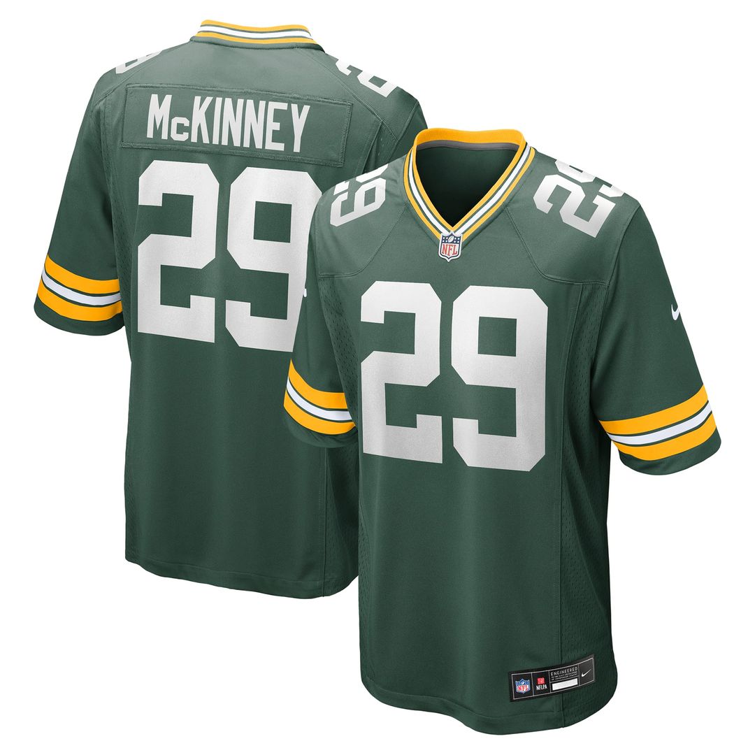 Green Bay Packers Xavier McKinney Nike Green Team Game Jersey product image 1, provided for visual reference and product