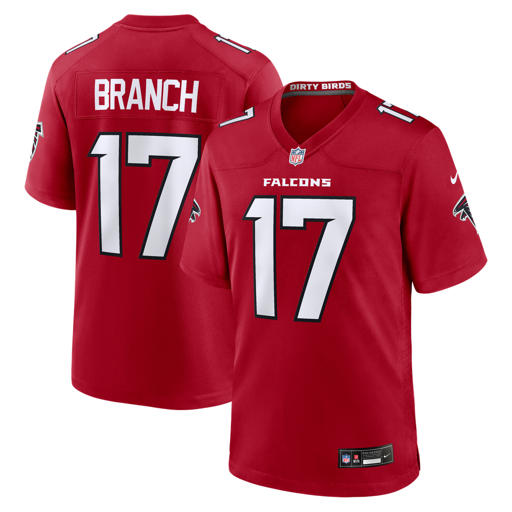 Atlanta Falcons Zachariah Branch Nike Red Team Game Jersey product image 1, provided for visual reference and product detail