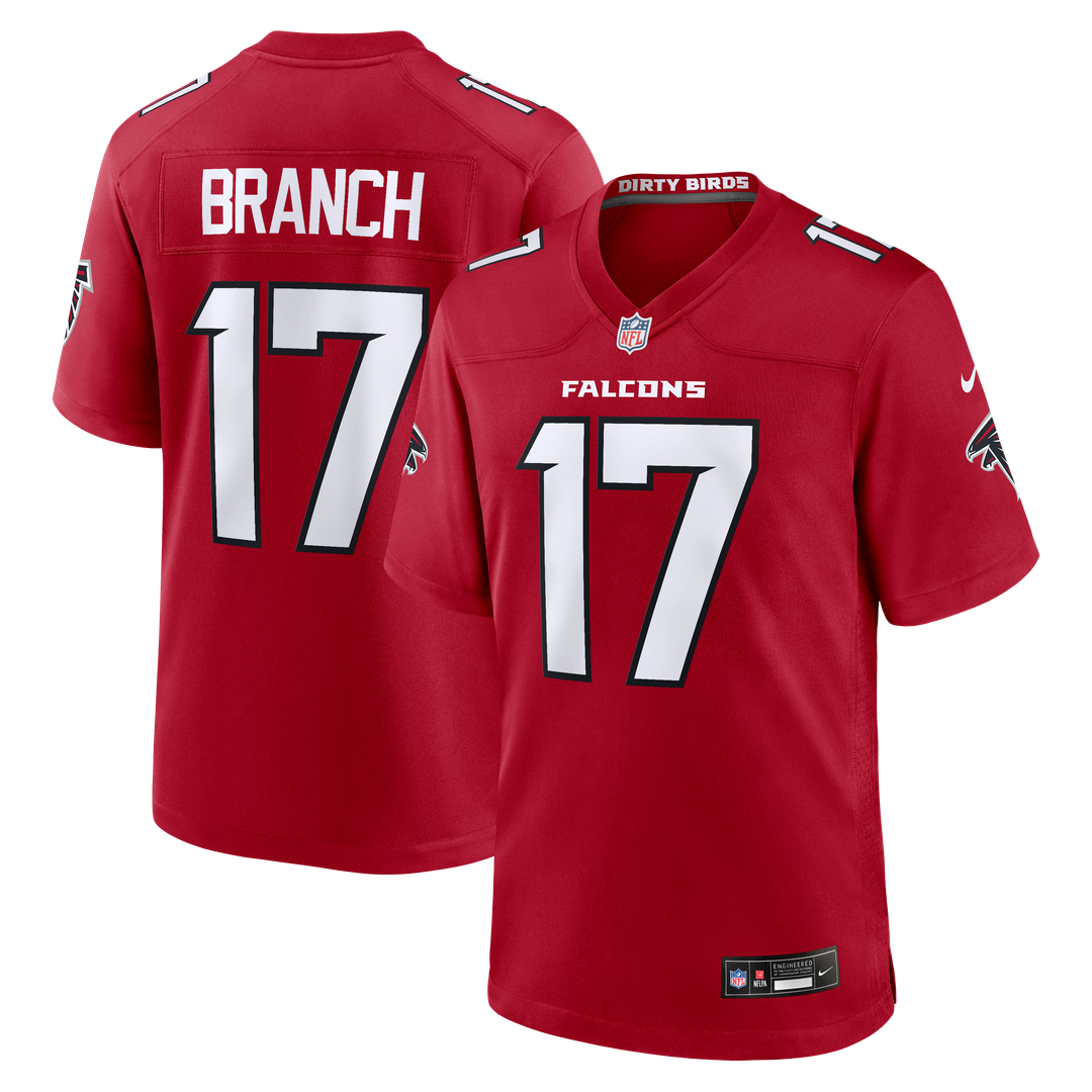Atlanta Falcons Zachariah Branch Nike Red Team Game Jersey product image 1, provided for visual reference and product detail