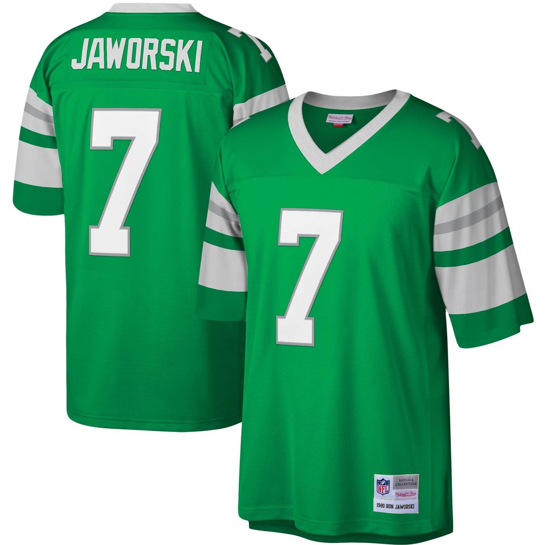 Philadelphia Eagles Ron Jaworski Mitchell & Ness Kelly Green Legacy Replica Jersey product image 1, provided for visual