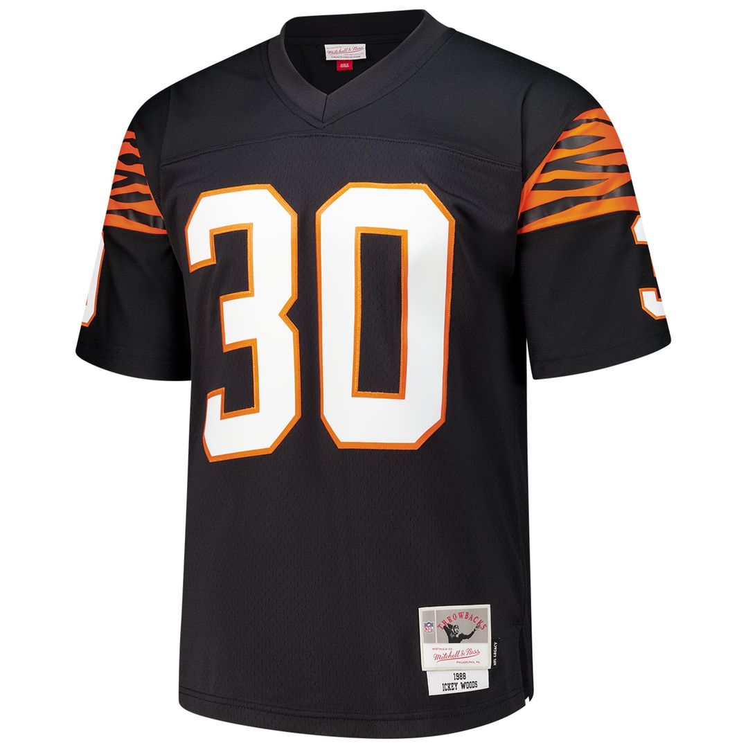 Cincinnati Bengals Ickey Woods Mitchell & Ness Black 1988 Legacy Replica Jersey product image 2, provided for visual
