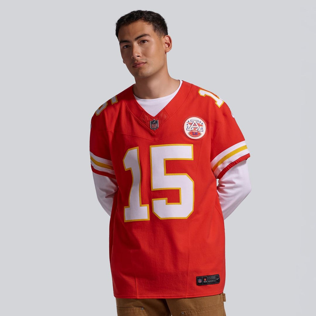 Kansas City Chiefs Patrick Mahomes Nike Red Team Vapor F.U.S.E. Elite Jersey product image 2, provided for visual reference