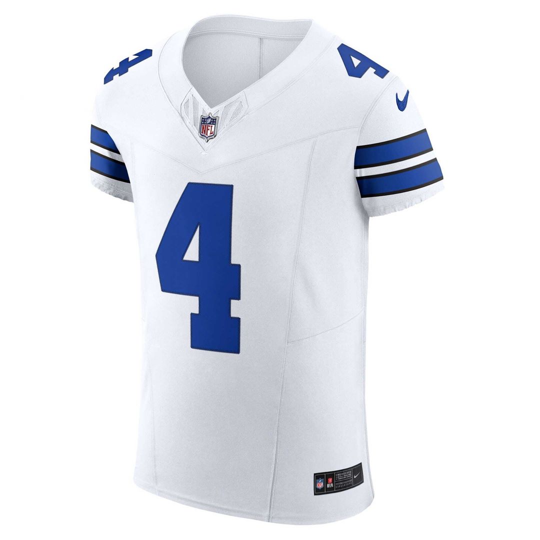 Dallas Cowboys Dak Prescott Nike White Vapor F.U.S.E. Elite Jersey product image 6, provided for visual reference and