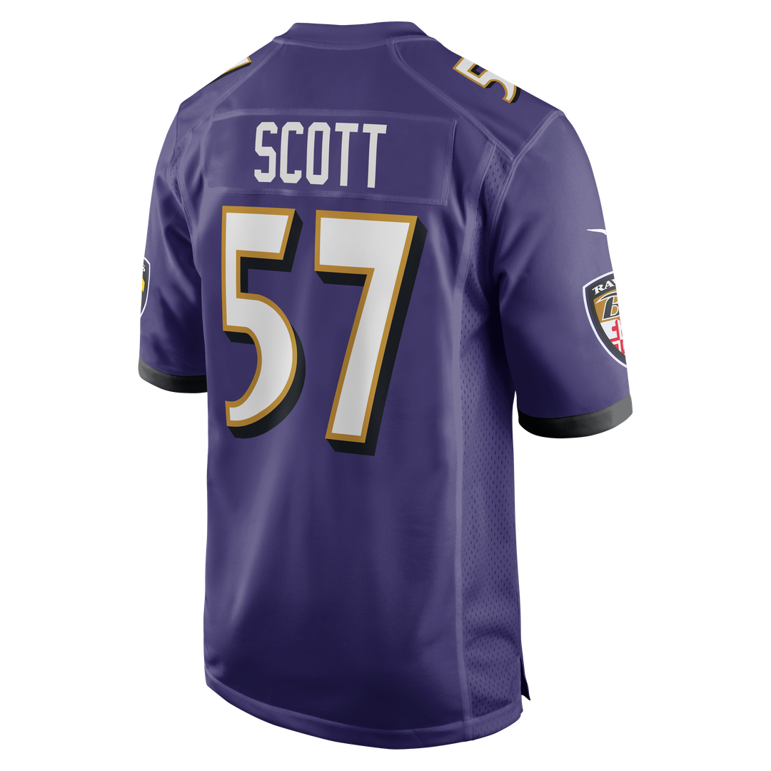 Baltimore Ravens Bart Scott Nike Purple Game Retired Player Jersey product image 3, provided for visual reference and