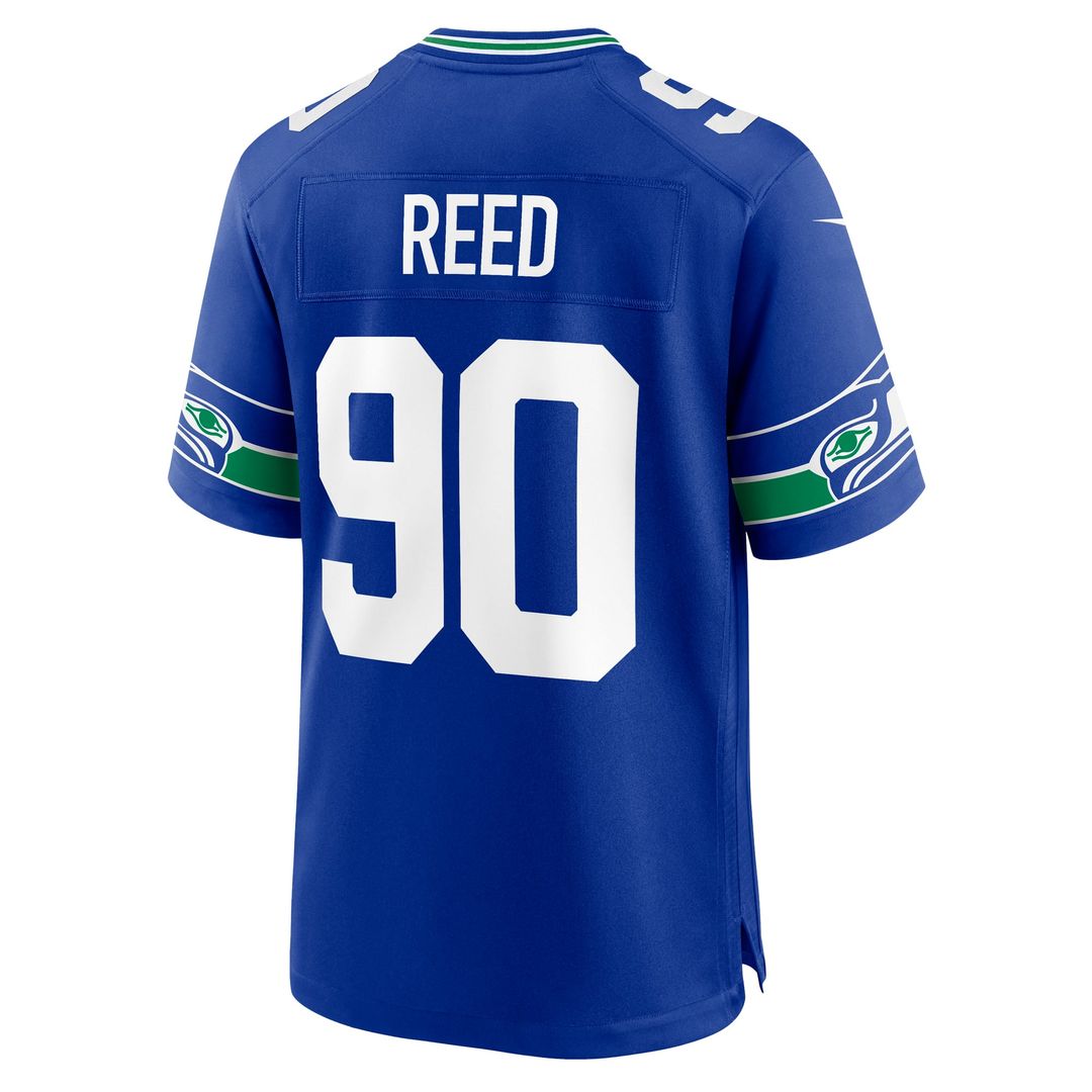 Seattle Seahawks Jarran Reed Nike Royal Alternate Game Jersey product image 3, provided for visual reference and product