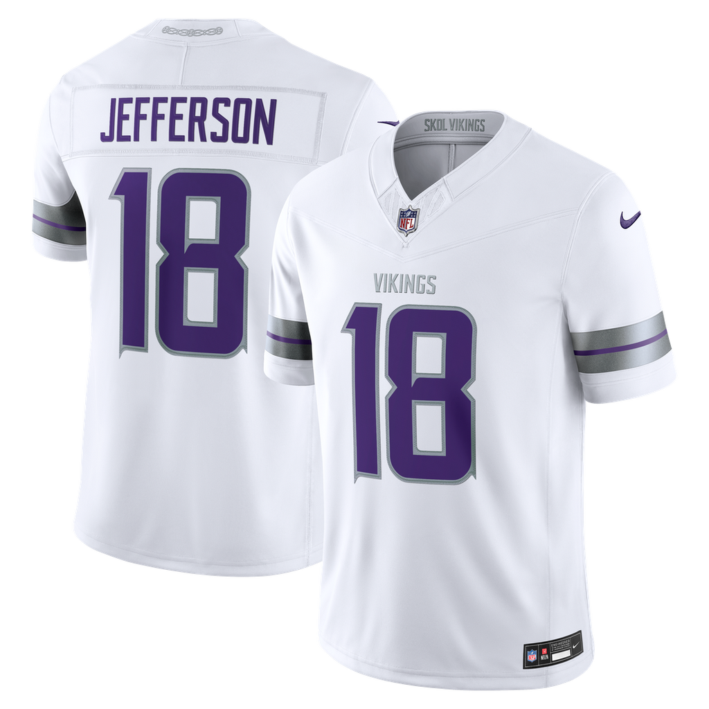 Minnesota Vikings Justin Jefferson Nike White Alternate Vapor F.U.S.E. Stitched Limited Jersey product image 4, provided for