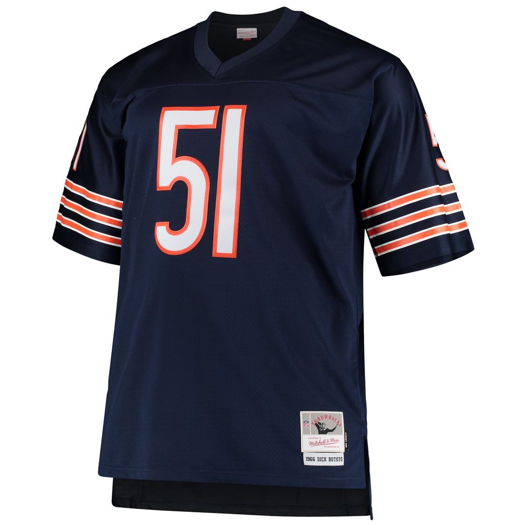 Chicago Bears Dick Butkus Mitchell & Ness Navy Big & Tall 1966 Retired Player Replica Jersey product image 2, provided for