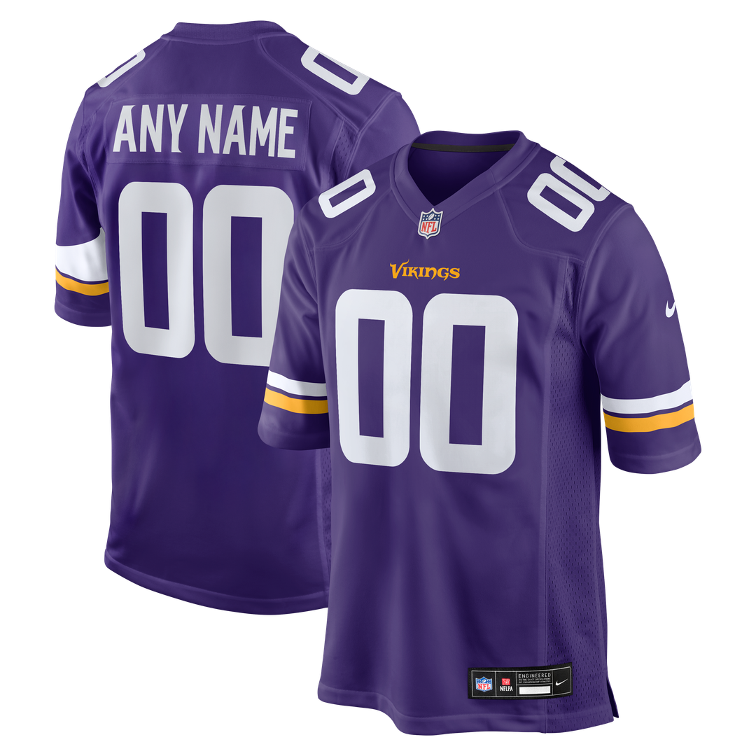 Minnesota Vikings Nike Purple Custom Game Jersey product image 1, provided for visual reference and product detail review