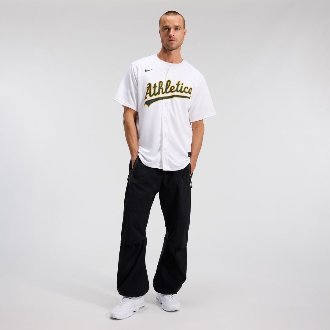 Athletics Nike White Home Replica Team Jersey product image 3, provided for visual reference and product detail review