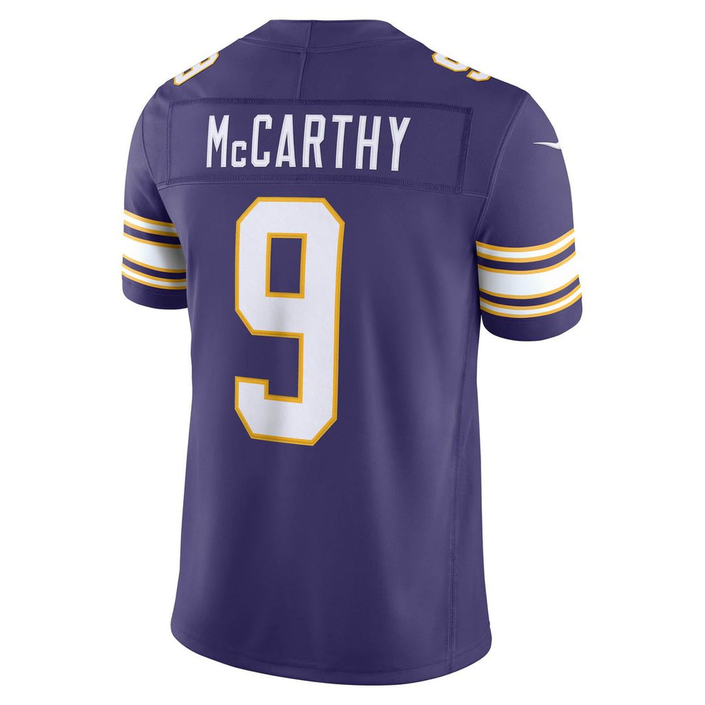 Minnesota Vikings J.J. McCarthy Nike Purple Alternate Classic Vapor F.U.S.E. Stitched Limited Jersey product image 3,