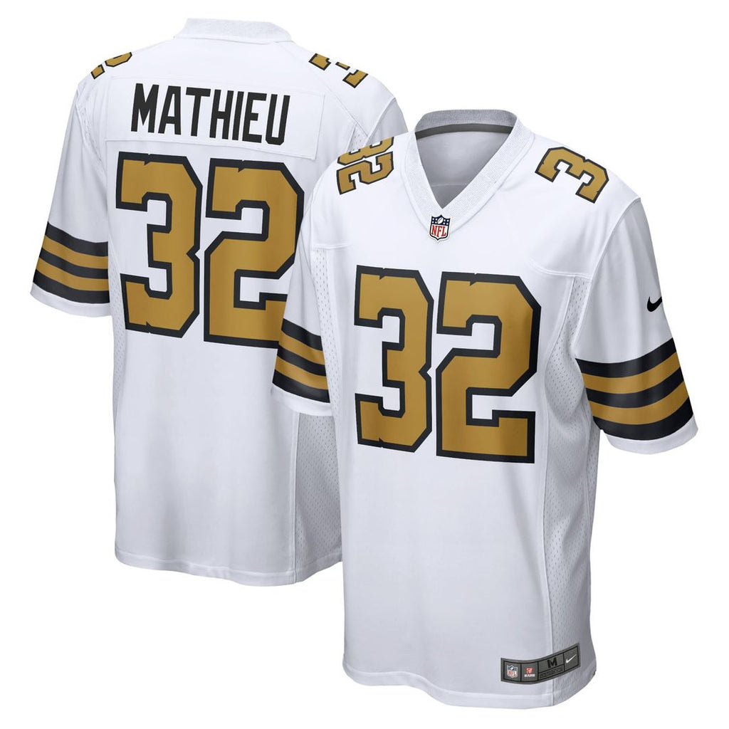 New Orleans Saints Tyrann Mathieu Nike White Alternate Game Jersey product image 1, provided for visual reference and
