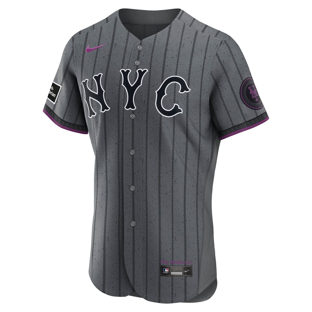 New York Mets Francisco Lindor Nike Gray City Connect Authentic Sponsor Patch Jersey product image 2, provided for visual