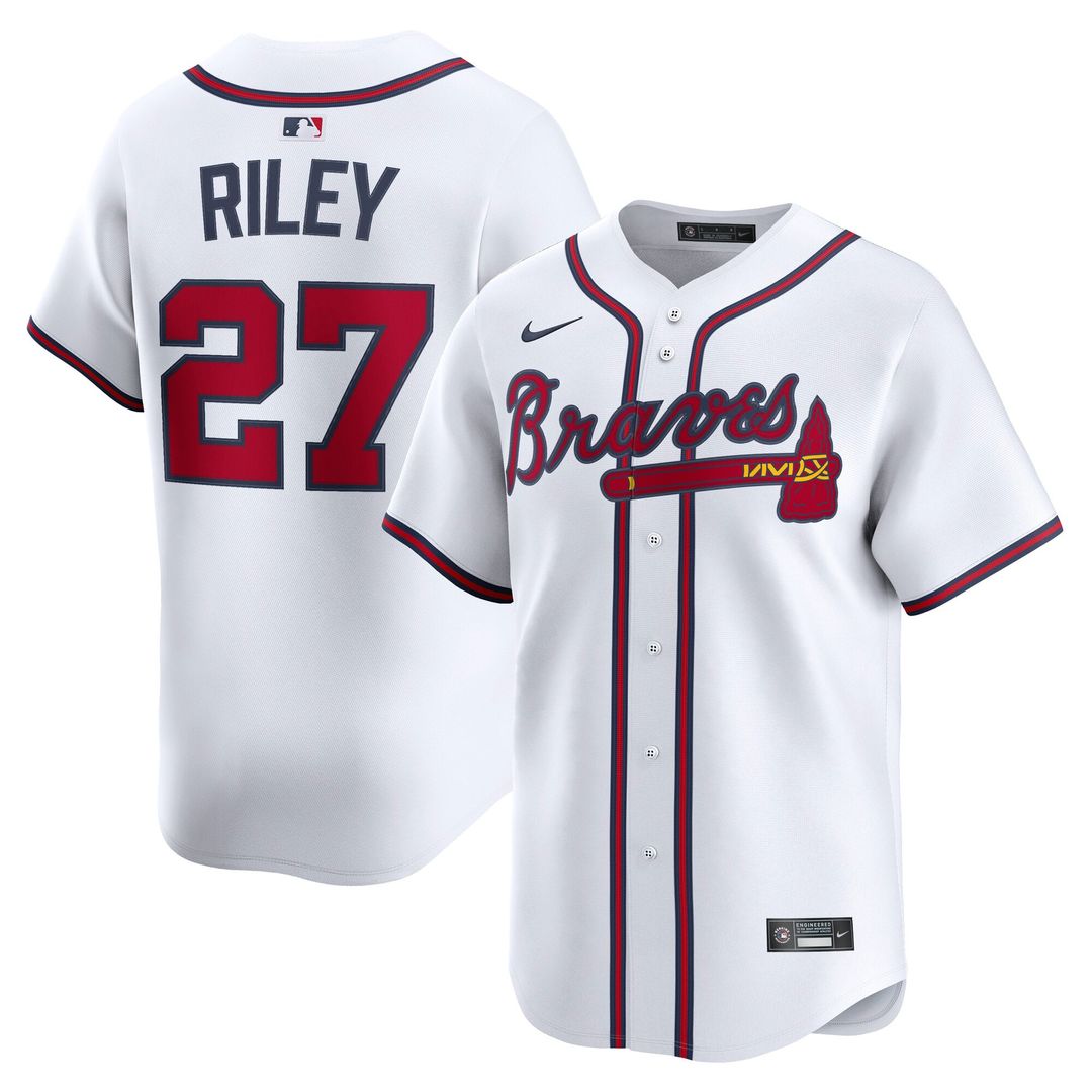 Atlanta Braves Austin Riley Nike White Home Limited Player Jersey product image 1, provided for visual reference and product