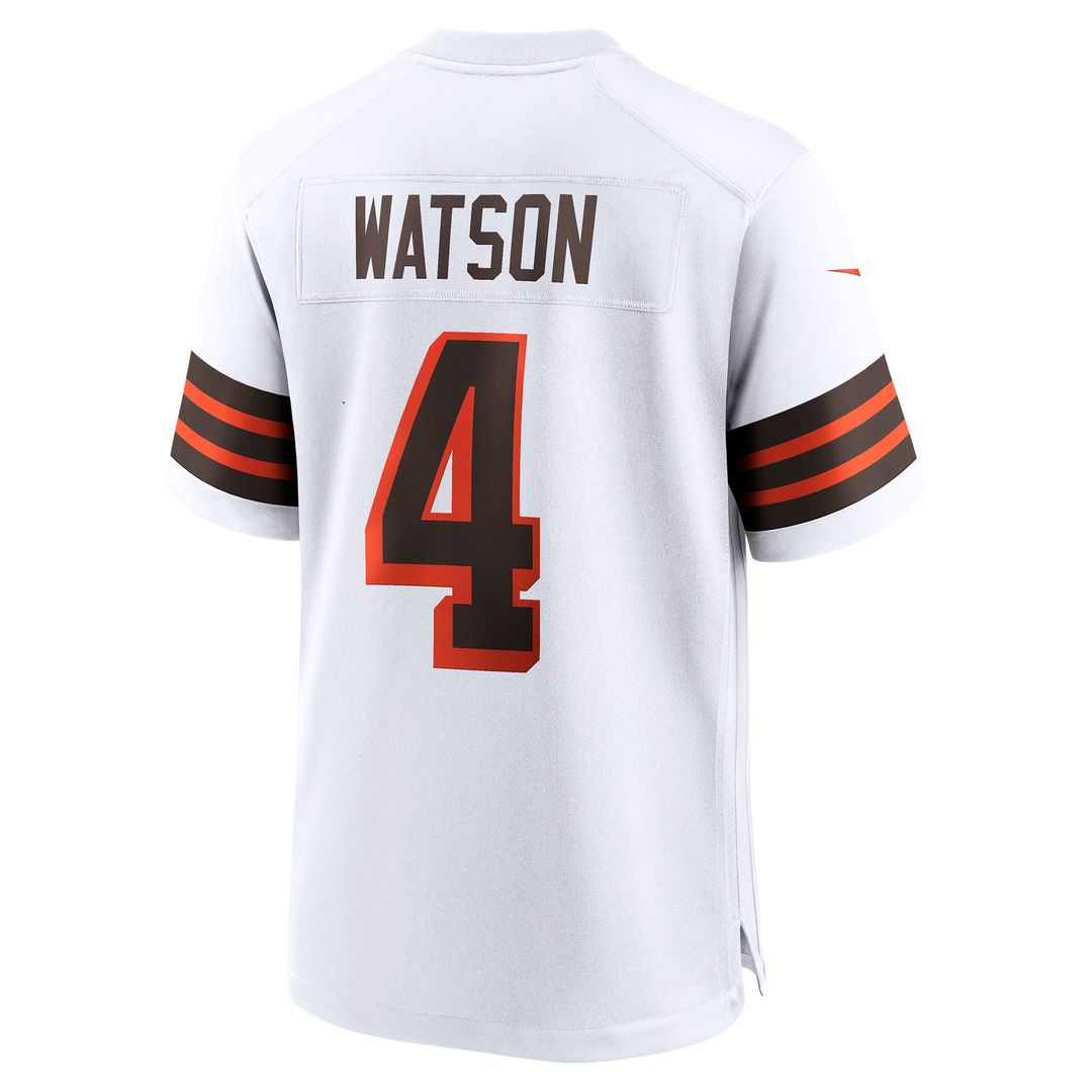 Cleveland Browns Deshaun Watson Nike White Alternate Game Jersey product image 3, provided for visual reference and product