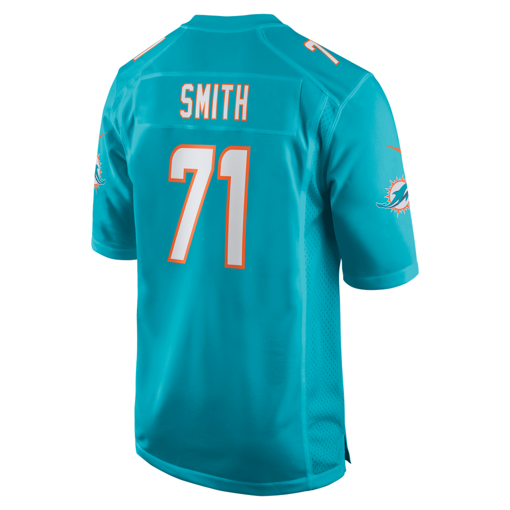 Miami Dolphins Kion Smith Nike Aqua Game Jersey product image 3, provided for visual reference and product detail review