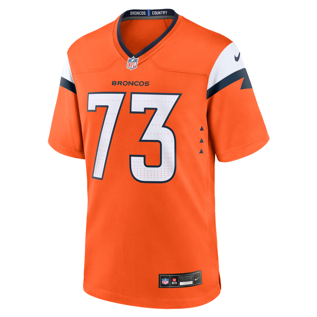 Denver Broncos Frank Crum Nike Orange Team Game Jersey product image 2, provided for visual reference and product detail