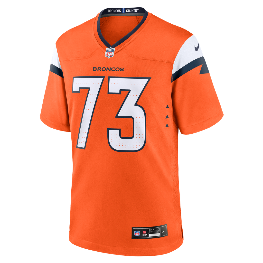 Denver Broncos Frank Crum Nike Orange Team Game Jersey product image 2, provided for visual reference and product detail