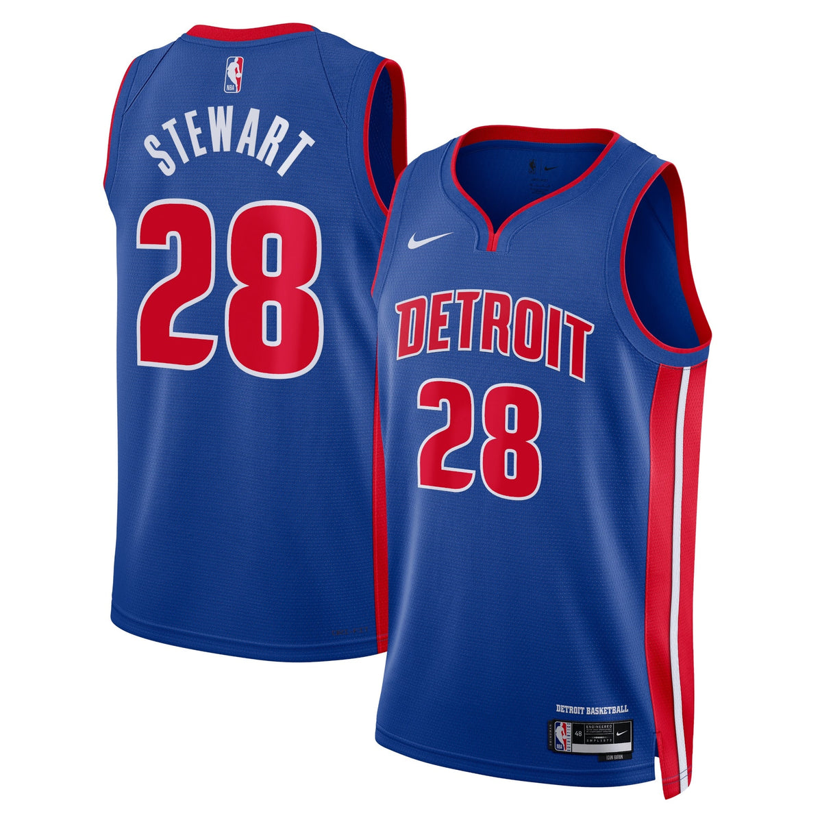 Detroit Pistons Nike Icon Edition Swingman Jersey - Blue - Isaiah Stewart - Unisex product image 1, provided for visual