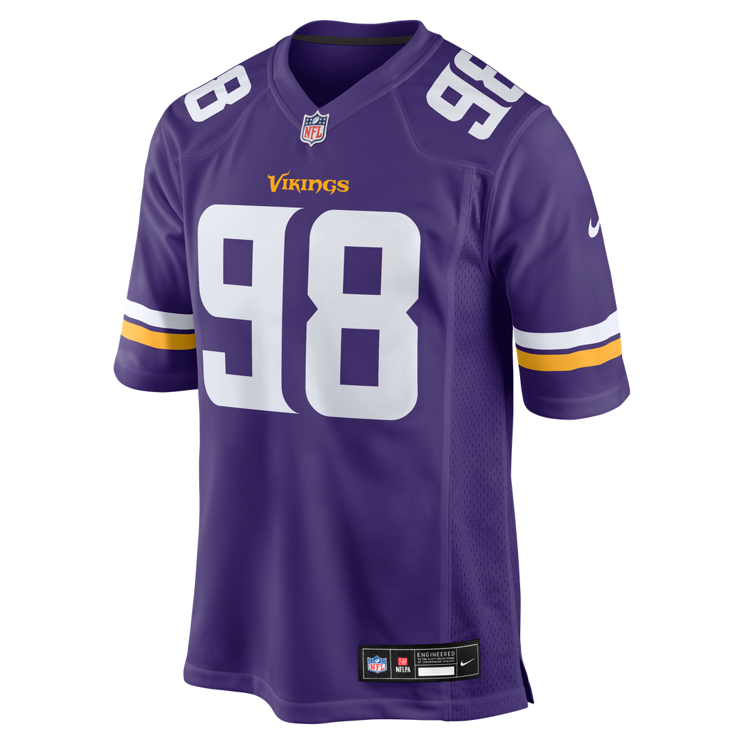 Minnesota Vikings Bo Richter Nike Purple Team Game Jersey product image 2, provided for visual reference and product detail