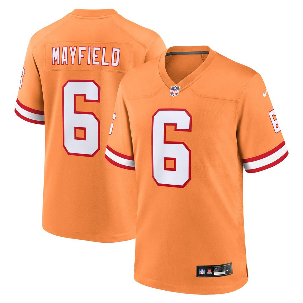Tampa Bay Buccaneers Baker Mayfield Nike Orange Throwback Game Jersey product image 7, provided for visual reference and
