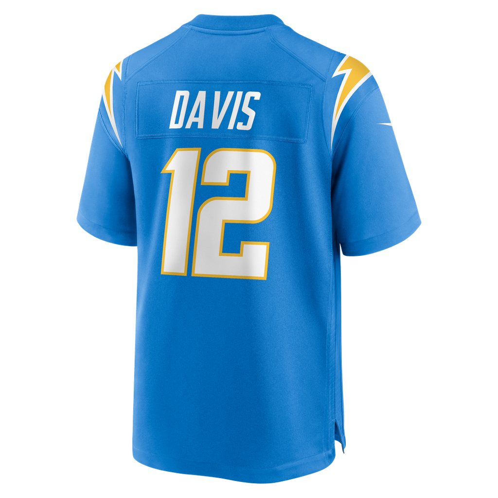Los Angeles Chargers Derius Davis Nike Powder Blue Team Game Jersey product image 3, provided for visual reference and