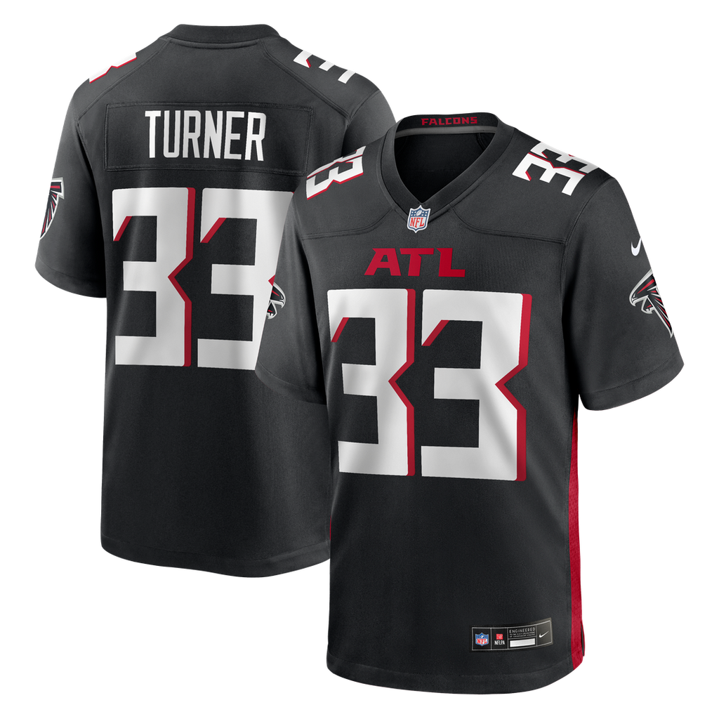Atlanta Falcons Michael Turner Nike Black Game Retired Player Jersey product image 1, provided for visual reference and