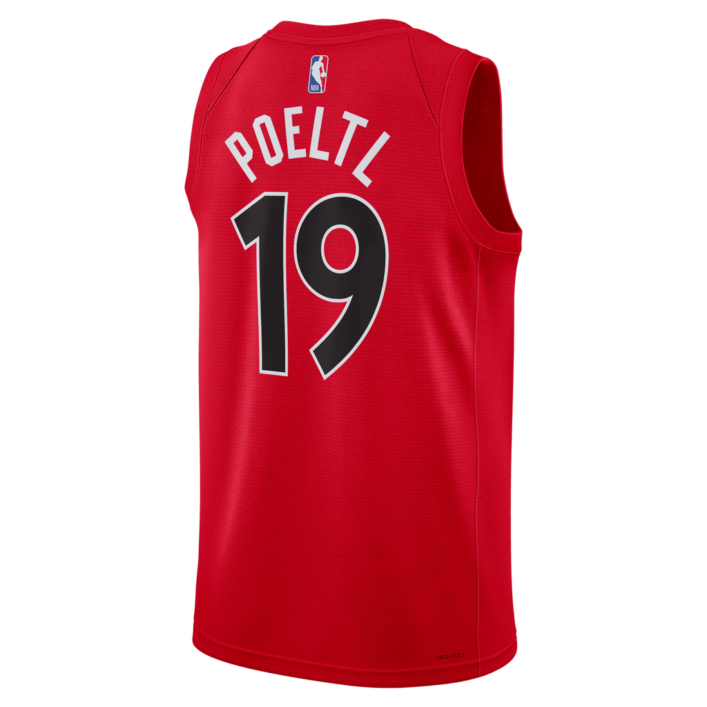 Toronto Raptors Nike Icon Edition Swingman Jersey - Red - Jakob Poeltl - Unisex product image 4, provided for visual