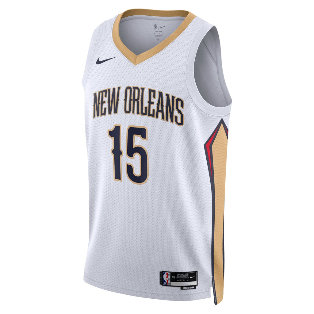 New Orleans Pelicans Nike Association Edition Swingman Jersey - White - Jose Alvarado - Unisex product image 2, provided for
