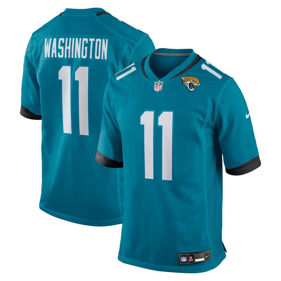 Jacksonville Jaguars Parker Washington Nike Teal Team Game Jersey product image 1, provided for visual reference and product