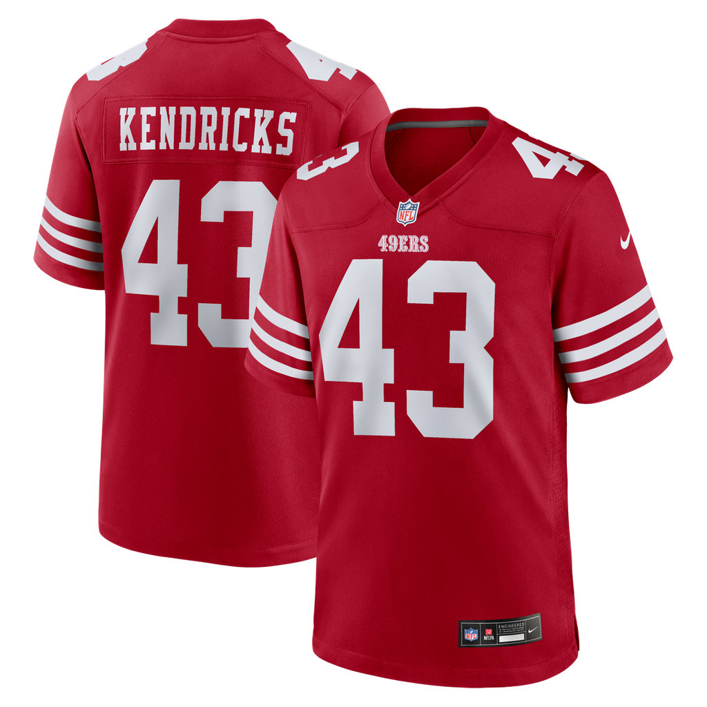 San Francisco 49ers Eric Kendricks Nike Scarlet Team Game Jersey product image 1, provided for visual reference and product