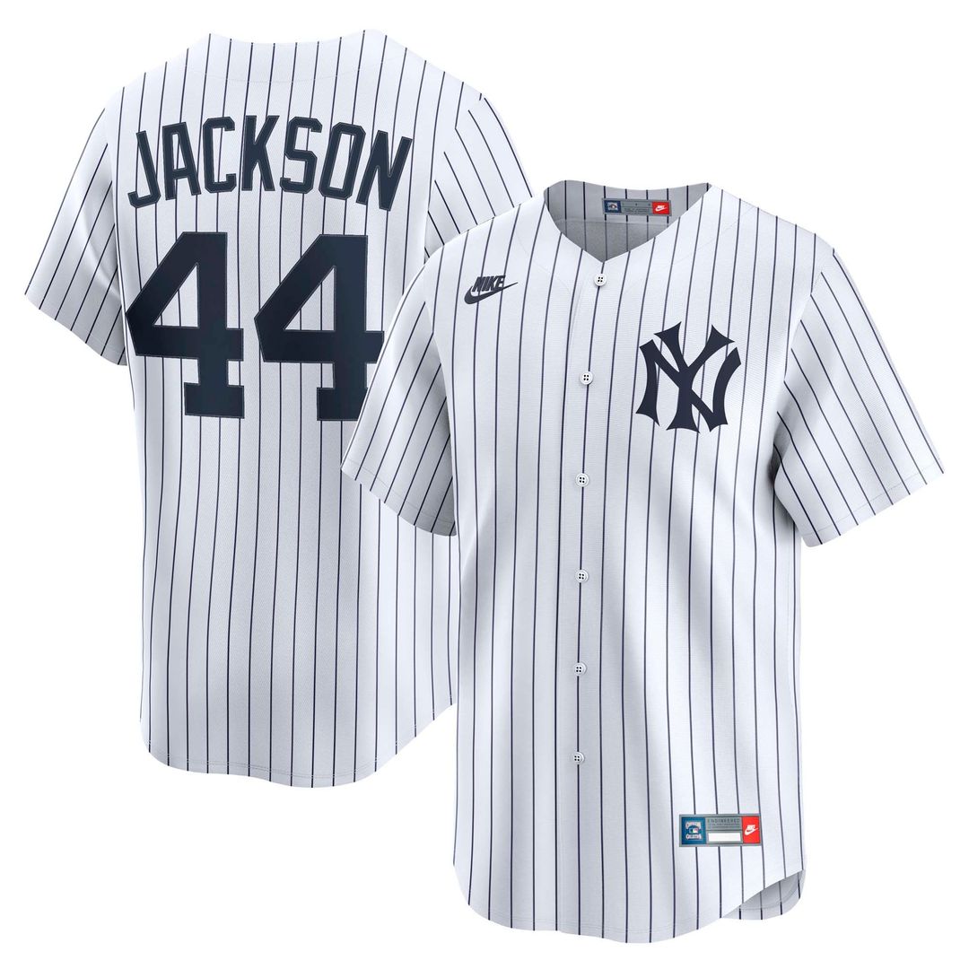 New York Yankees Reggie Jackson Nike White Throwback Cooperstown Collection Limited Jersey product image 1, provided for