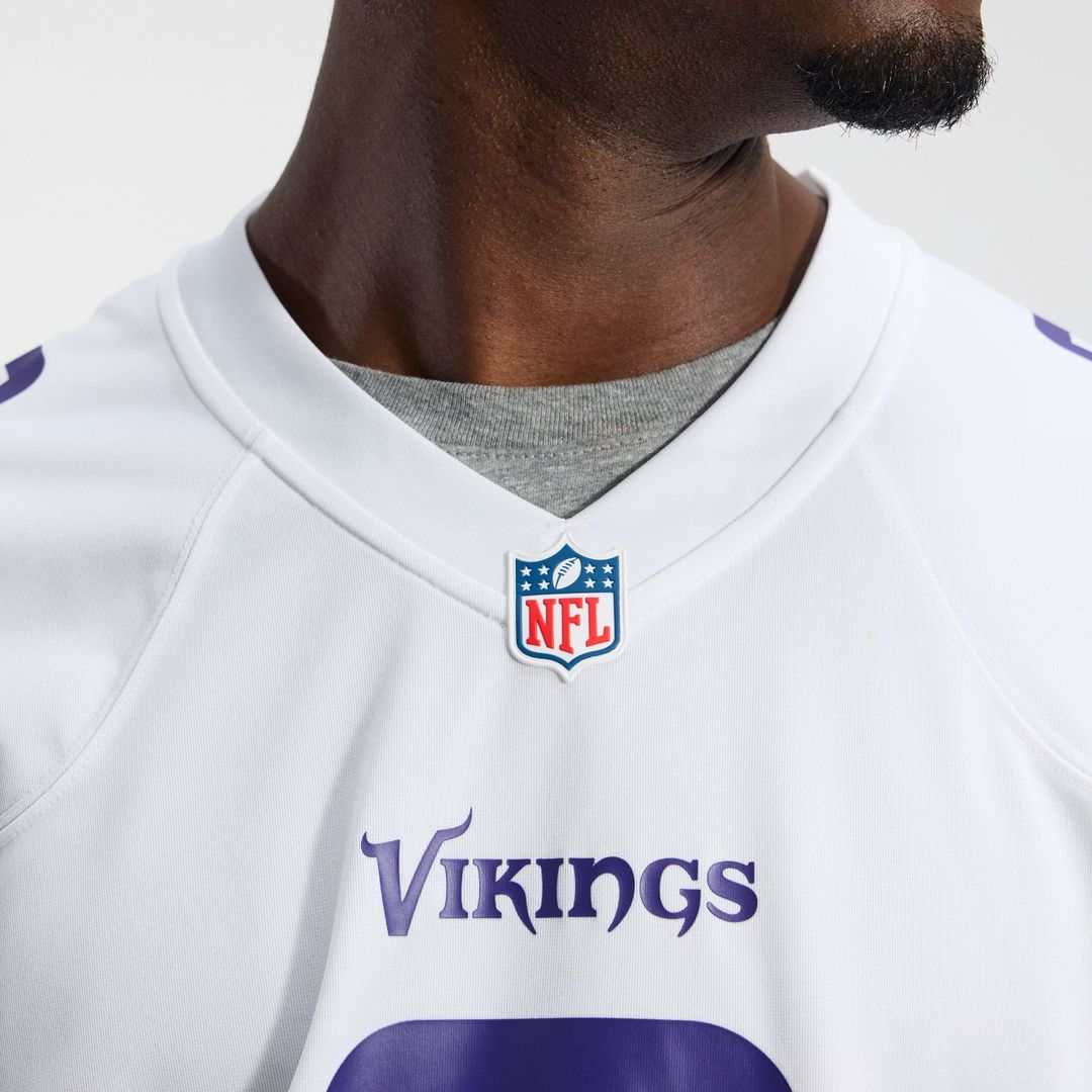 Minnesota Vikings J.J. McCarthy Nike White Game Jersey product image 9, provided for visual reference and product detail
