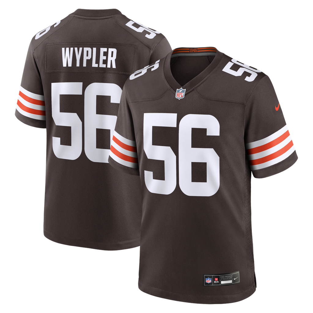 Cleveland Browns Luke Wypler Nike Brown Team Game Jersey product image 1, provided for visual reference and product detail