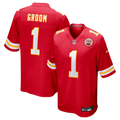 Kansas City Chiefs Number 1 Groom Nike Red Game Jersey product image 1, provided for visual reference and product detail