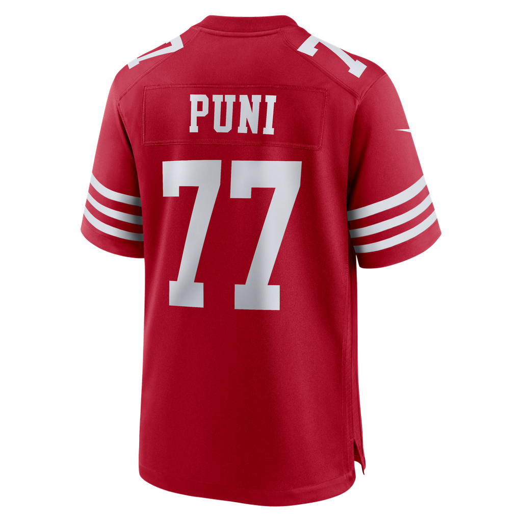 San Francisco 49ers Dominick Puni Nike Scarlet Team Game Jersey product image 3, provided for visual reference and product