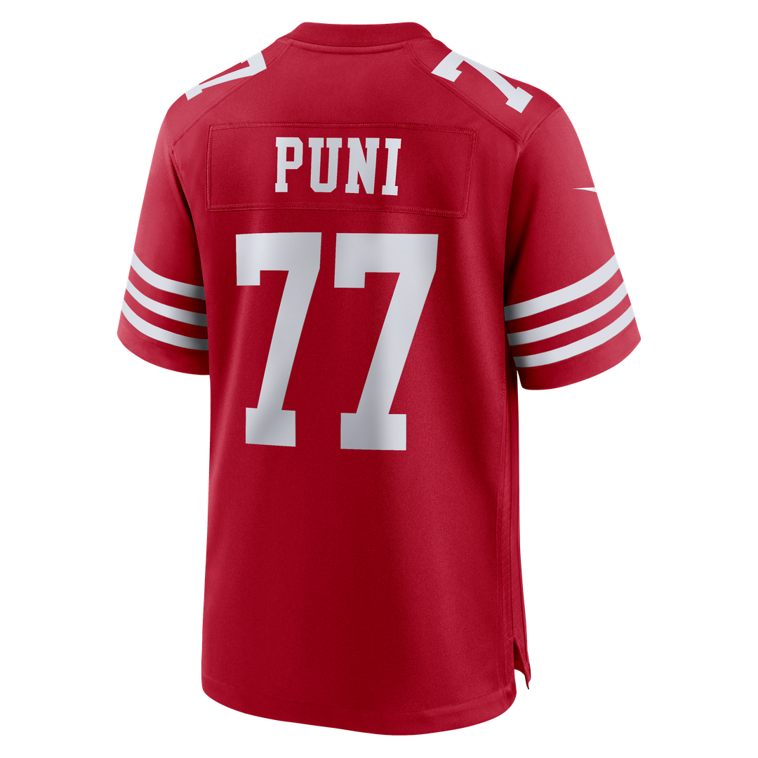San Francisco 49ers Dominick Puni Nike Scarlet Team Game Jersey product image 3, provided for visual reference and product