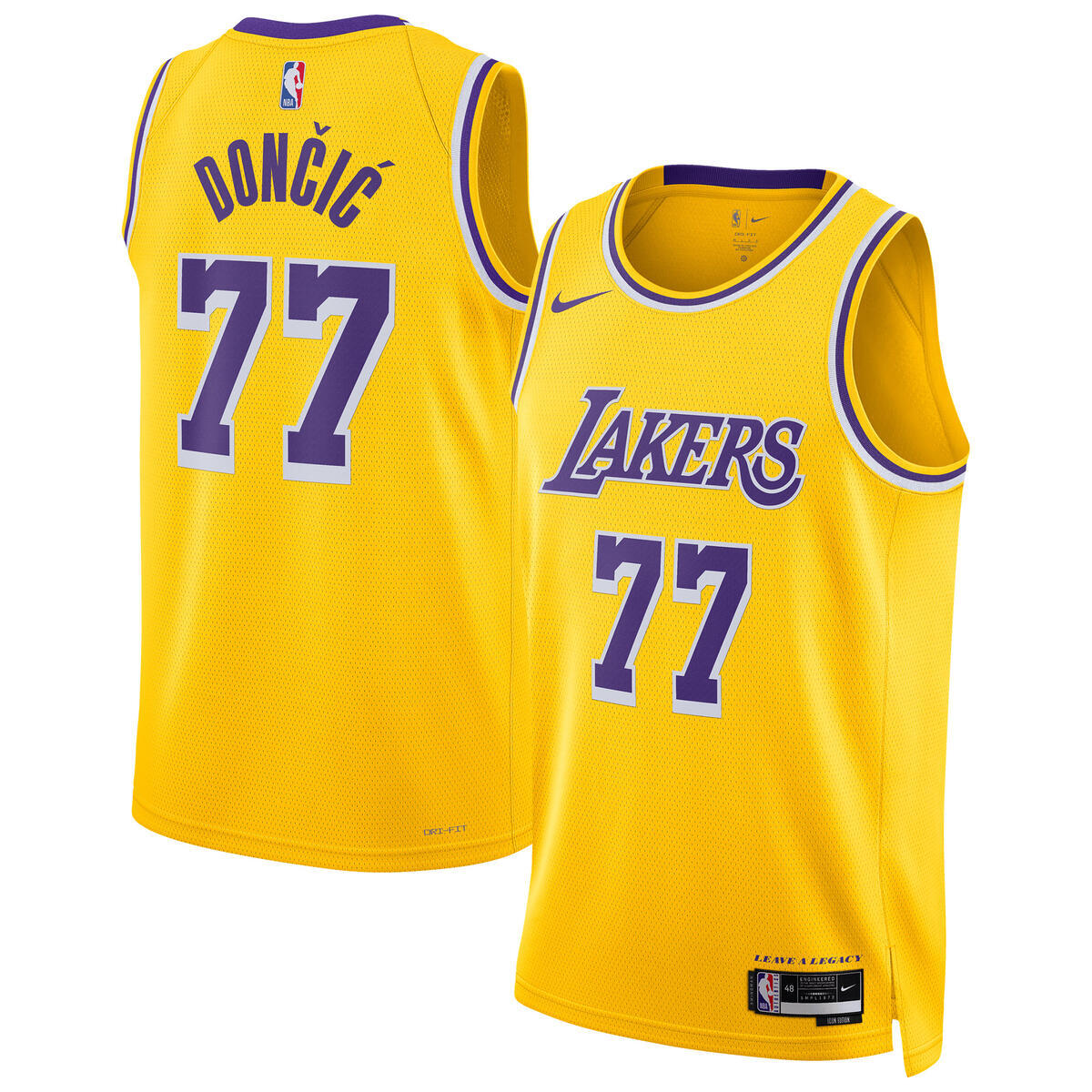 Los Angeles Lakers Nike Icon Swingman Jersey - Luka Doncic - Unisex product image 1, provided for visual reference and