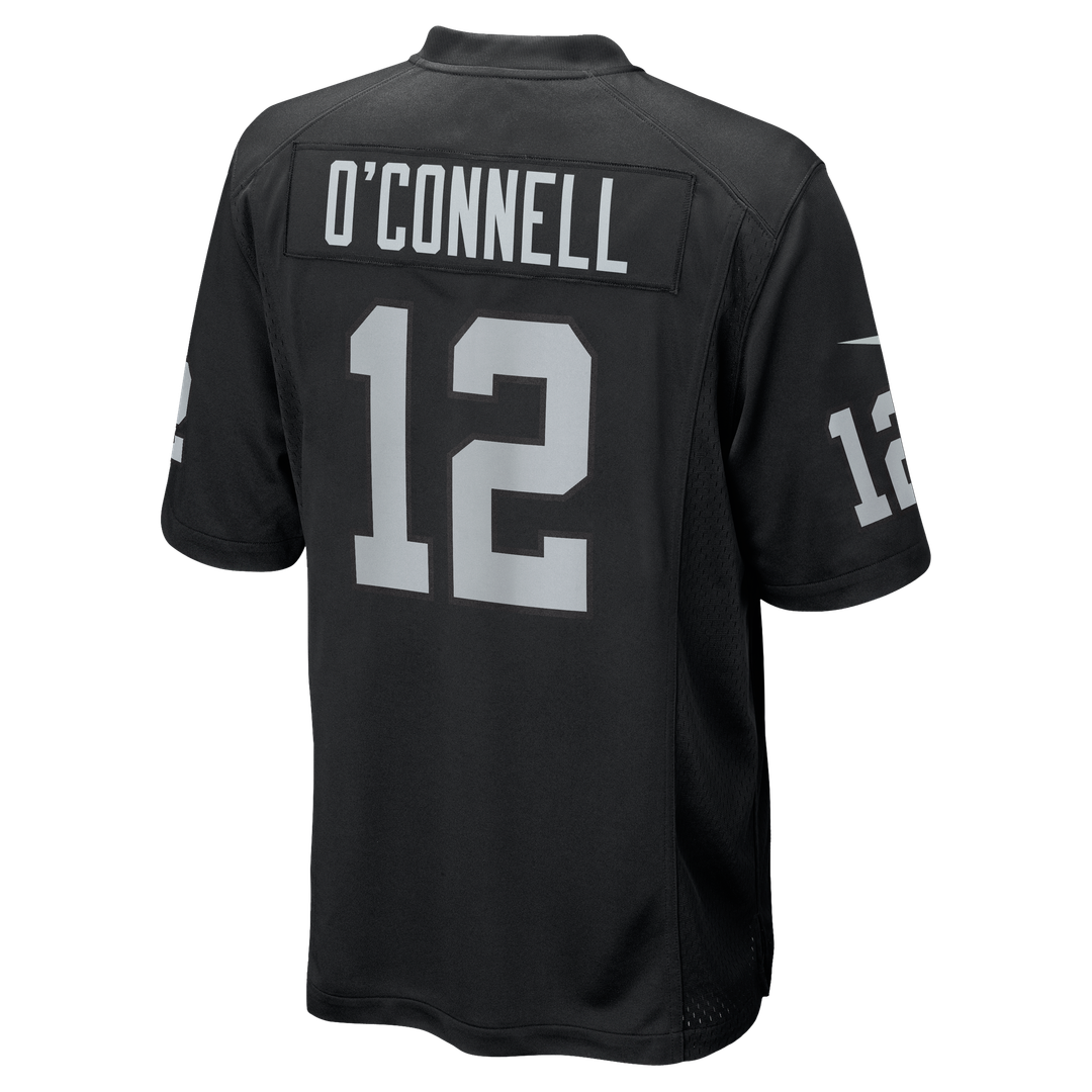 Las Vegas Raiders Aidan O'Connell Nike Black Team Game Jersey product image 3, provided for visual reference and product