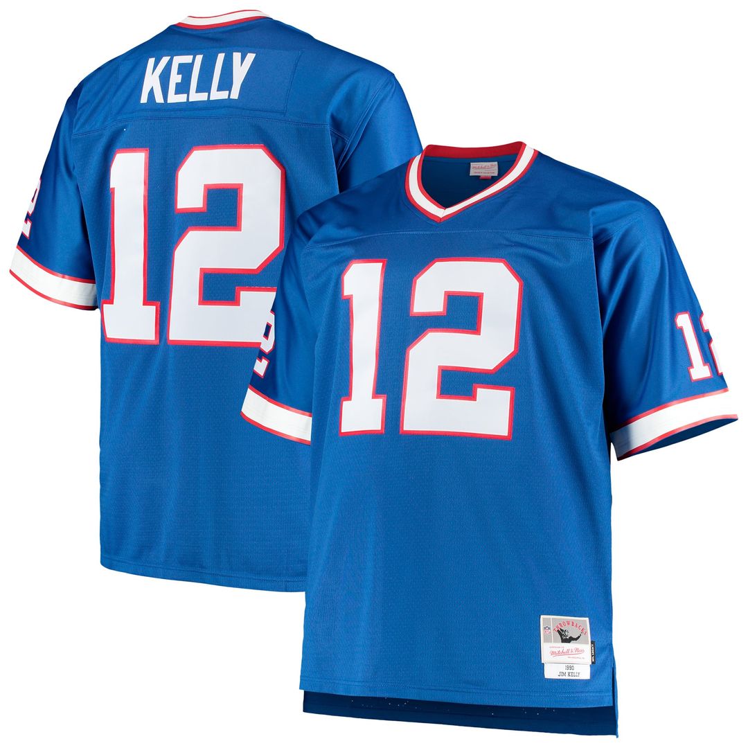 Buffalo Bills Jim Kelly Mitchell & Ness Royal Big & Tall 1990 Retired Player Replica Jersey product image 1, provided for