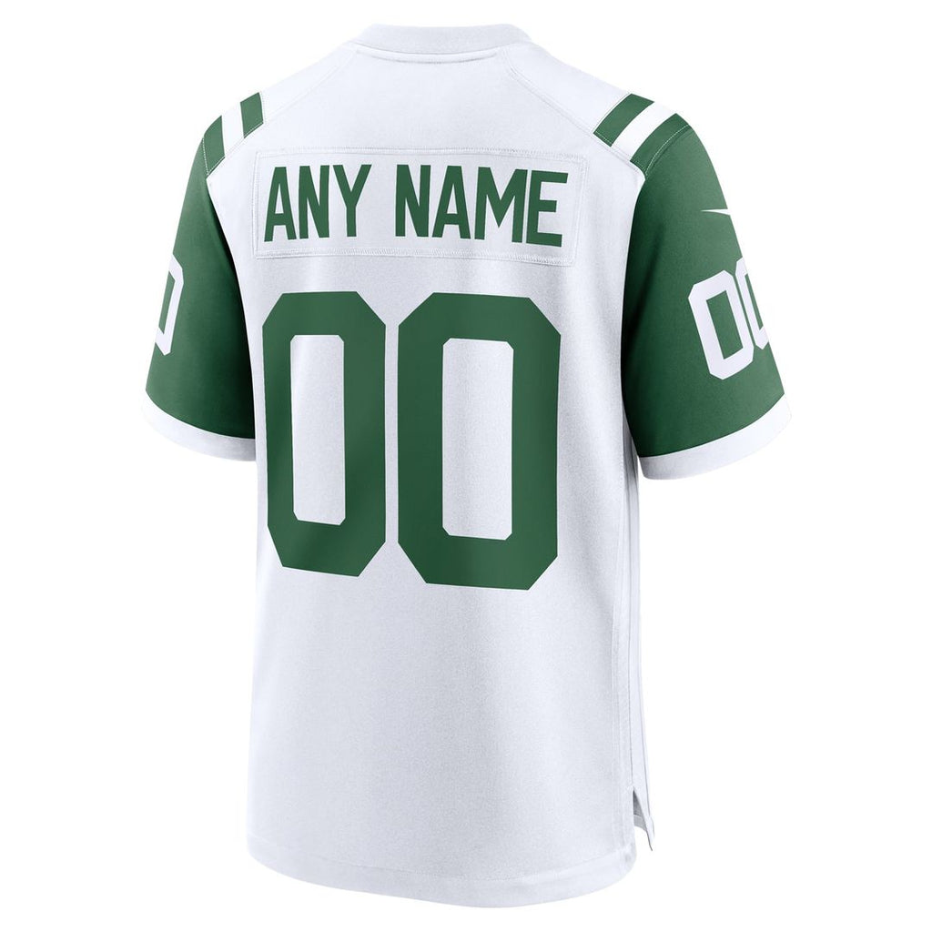 New York Jets Nike White Classic Alternate Custom Replica Jersey product image 3, provided for visual reference and product
