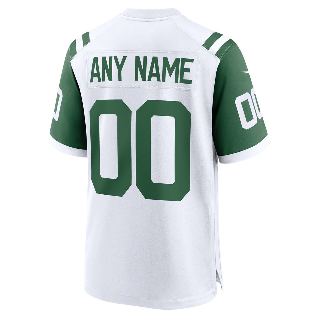 New York Jets Nike White Classic Alternate Custom Replica Jersey product image 3, provided for visual reference and product