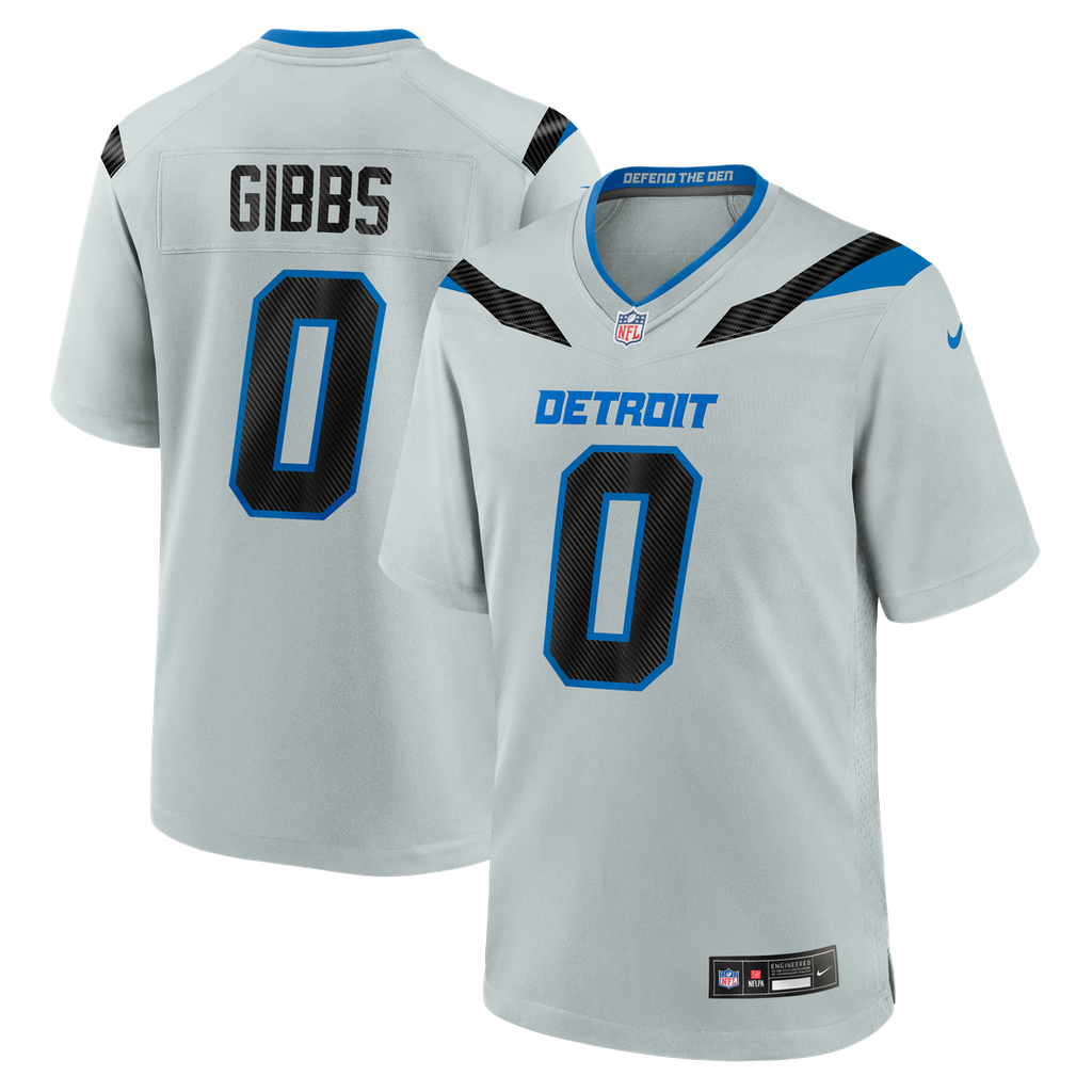 Detroit Lions Jahmyr Gibbs Nike Silver 2026 Rivalries Collection Game Jersey product image 1, provided for visual reference