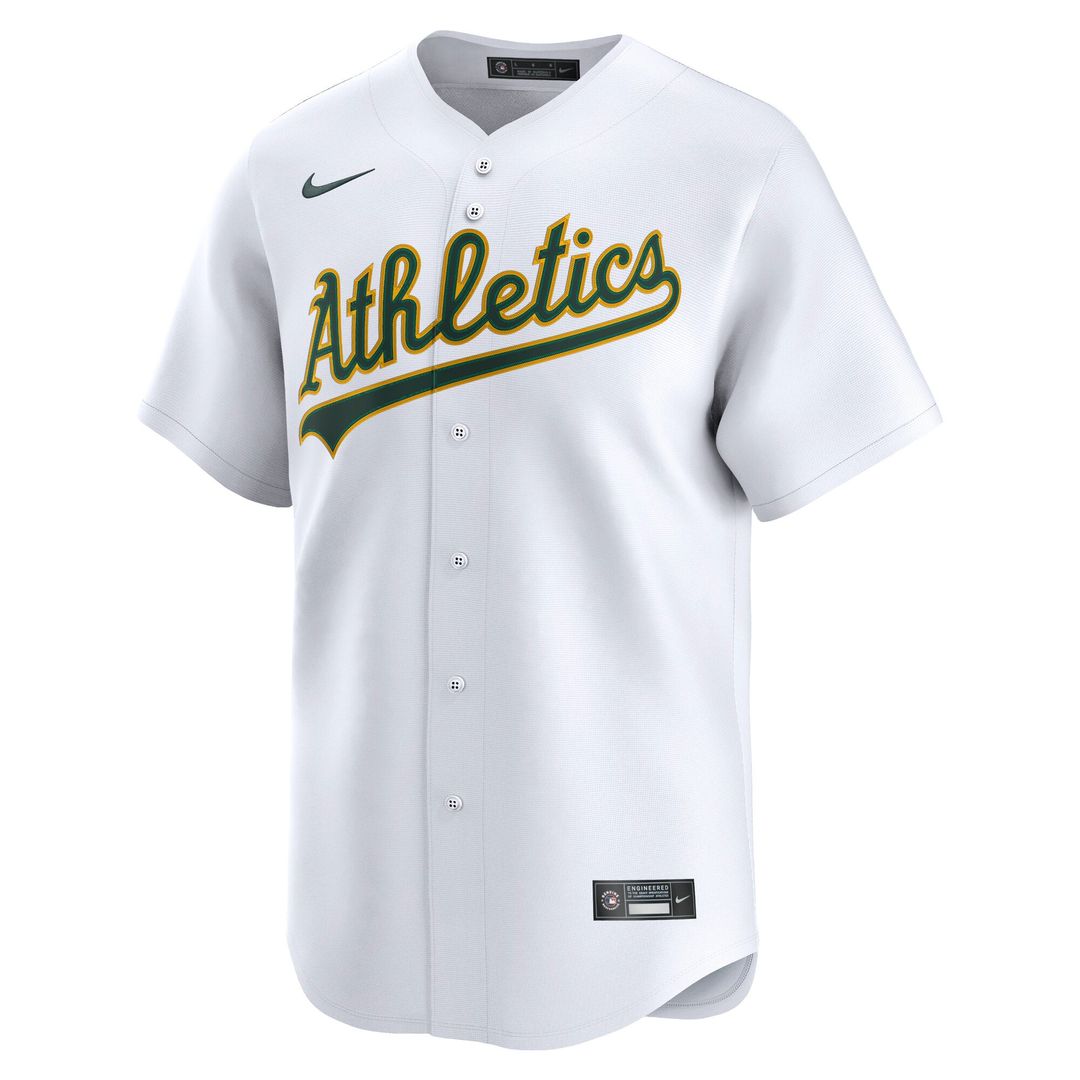 Athletics Nike White Home Replica Team Jersey product image 5, provided for visual reference and product detail review