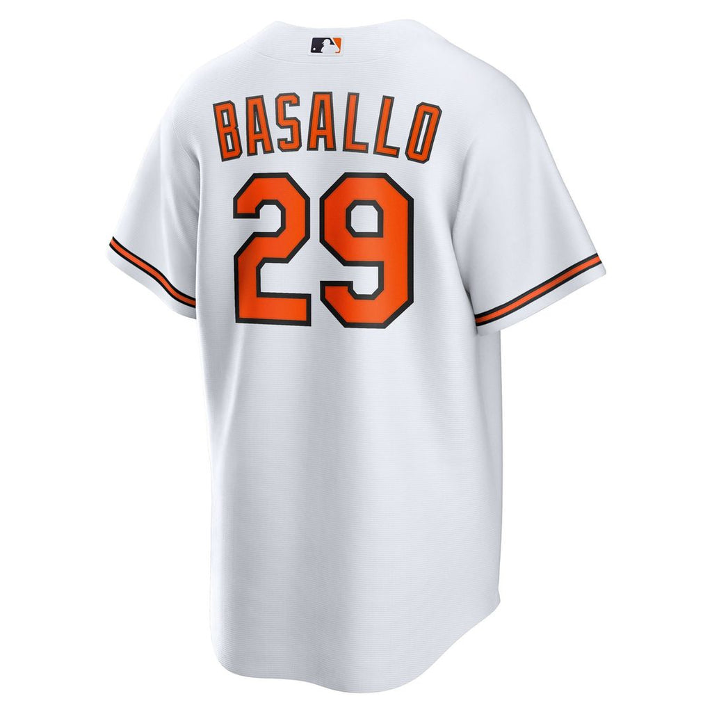 Baltimore Orioles Samuel Basallo Nike White Replica Player Jersey product image 3, provided for visual reference and product