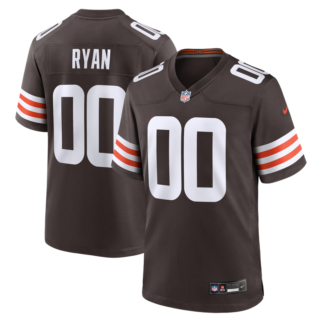 Cleveland Browns Carsen Ryan Nike Brown Game Jersey product image 1, provided for visual reference and product detail review
