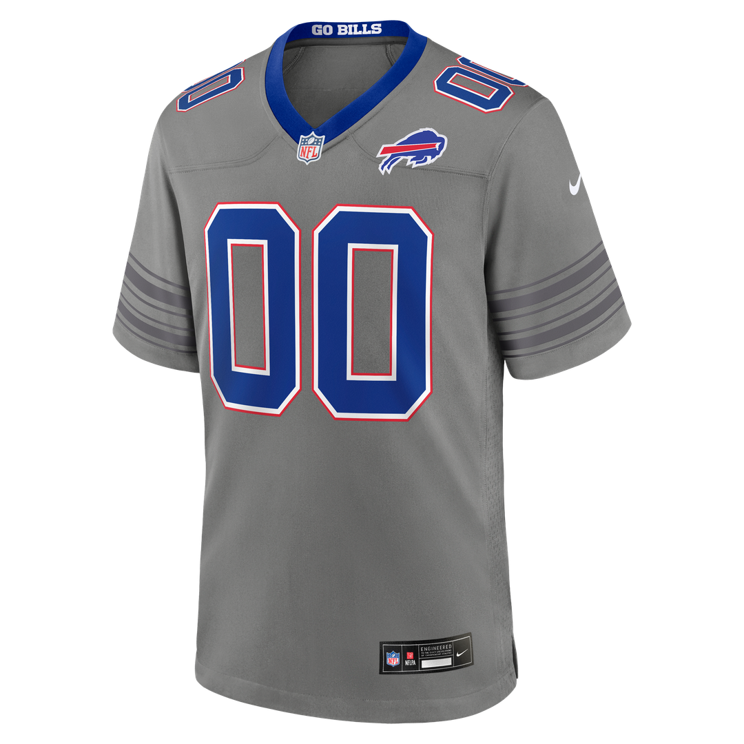 Buffalo Bills Nike Gray Nickel City Custom Game Jersey product image 2, provided for visual reference and product detail
